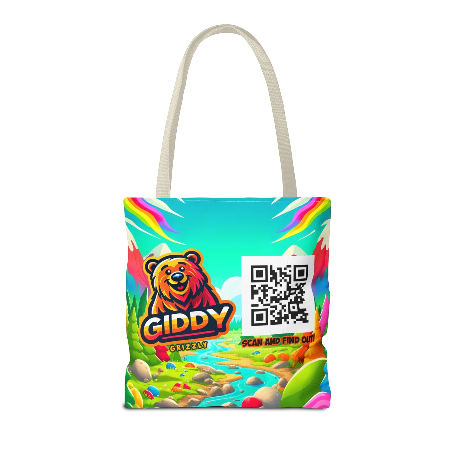 Discover the Wild Grizzly Tote Bag with QR Mystery