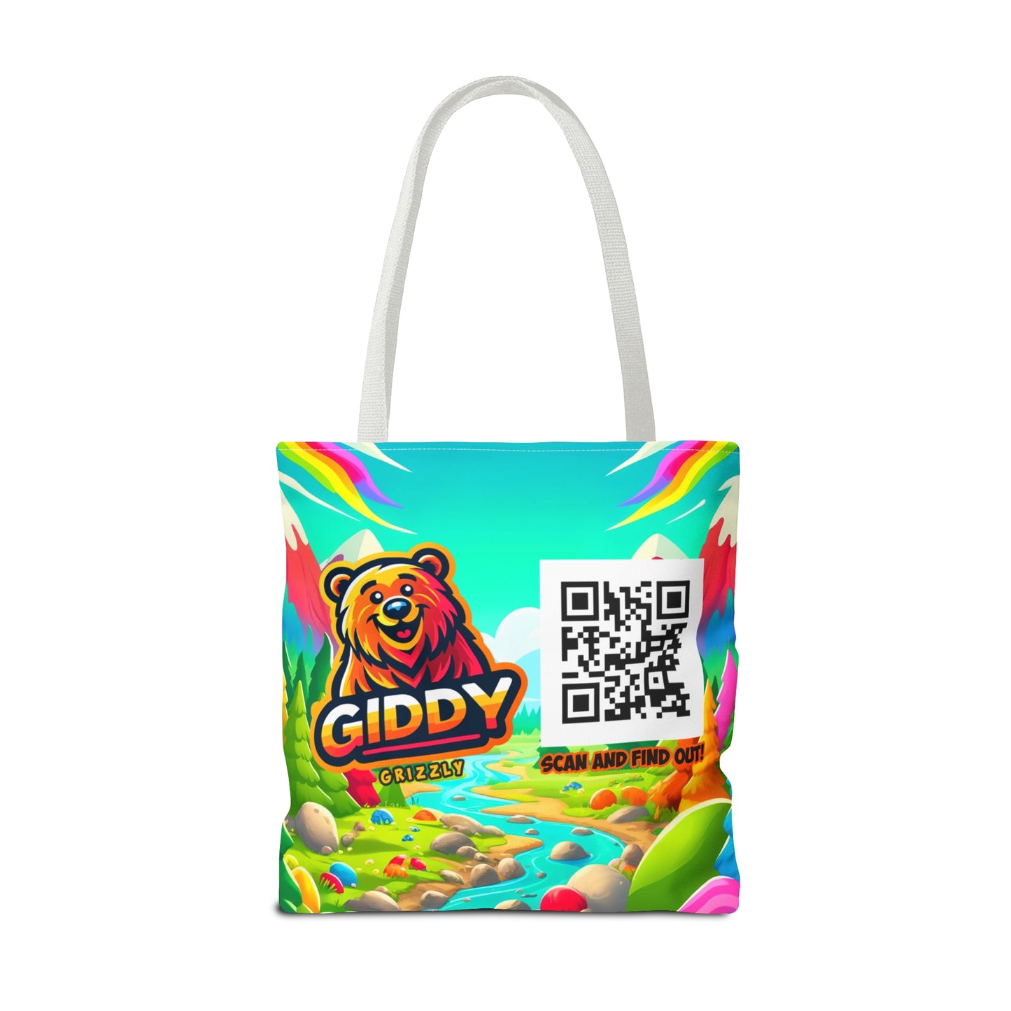 Discover the Wild Grizzly Tote Bag with QR Mystery