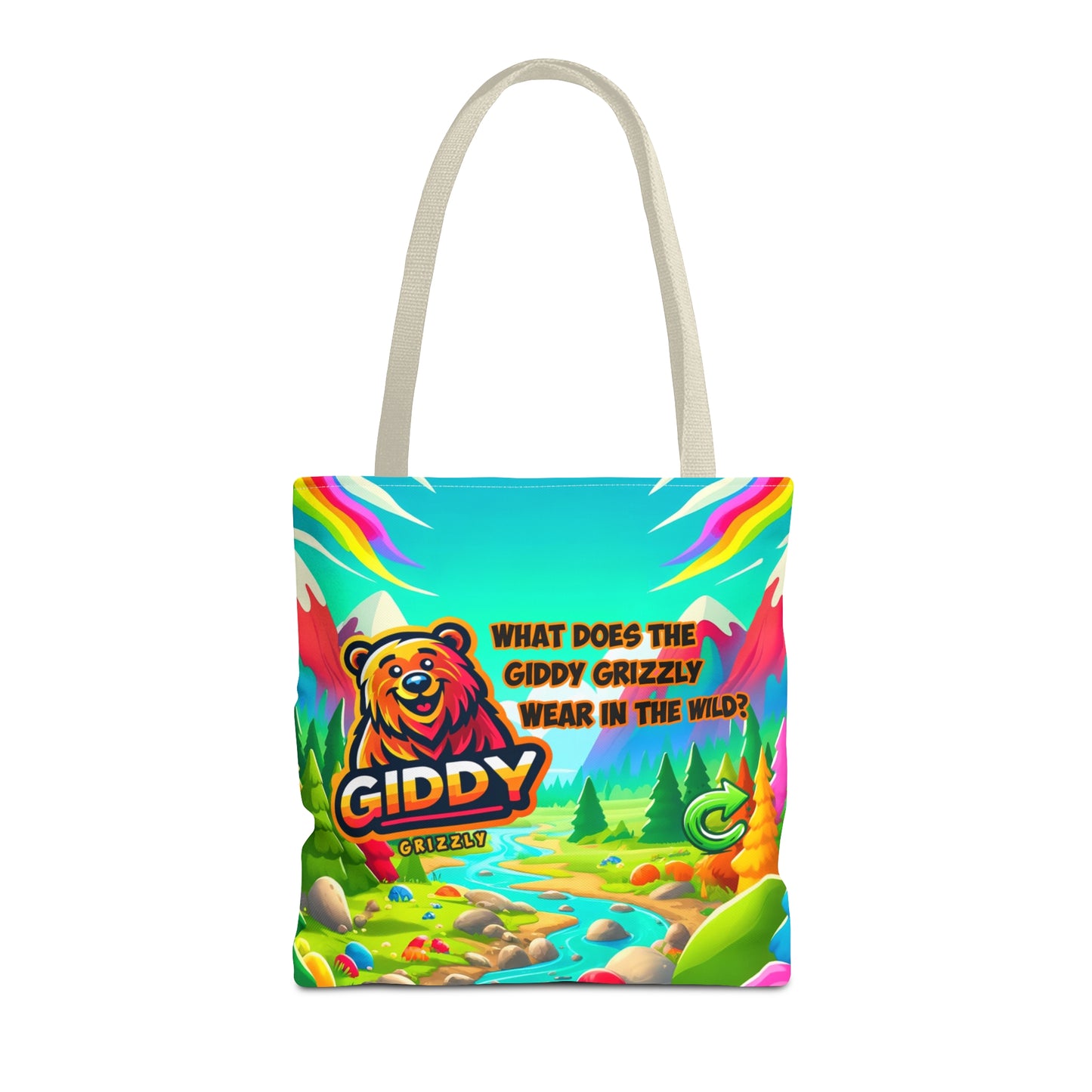 Discover the Wild Grizzly Tote Bag with QR Mystery