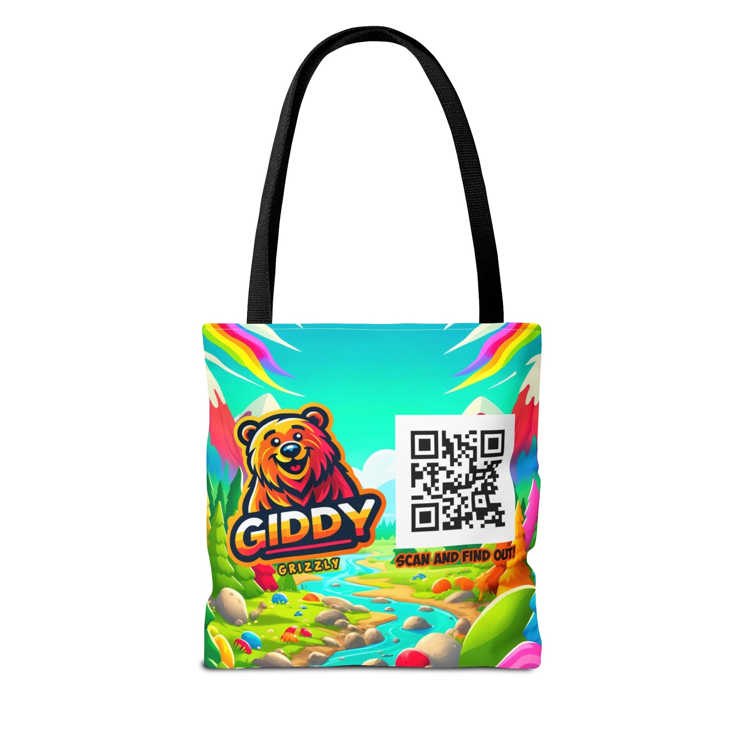 Discover the Wild Grizzly Tote Bag with QR Mystery