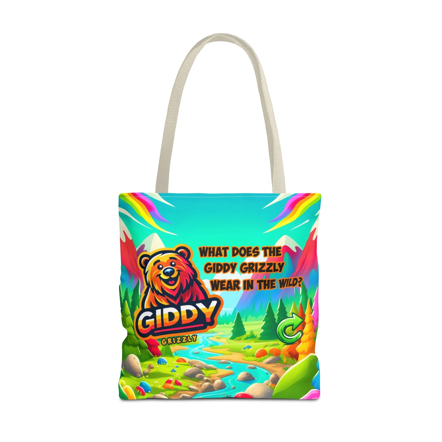 Discover the Wild Grizzly Tote Bag with QR Mystery