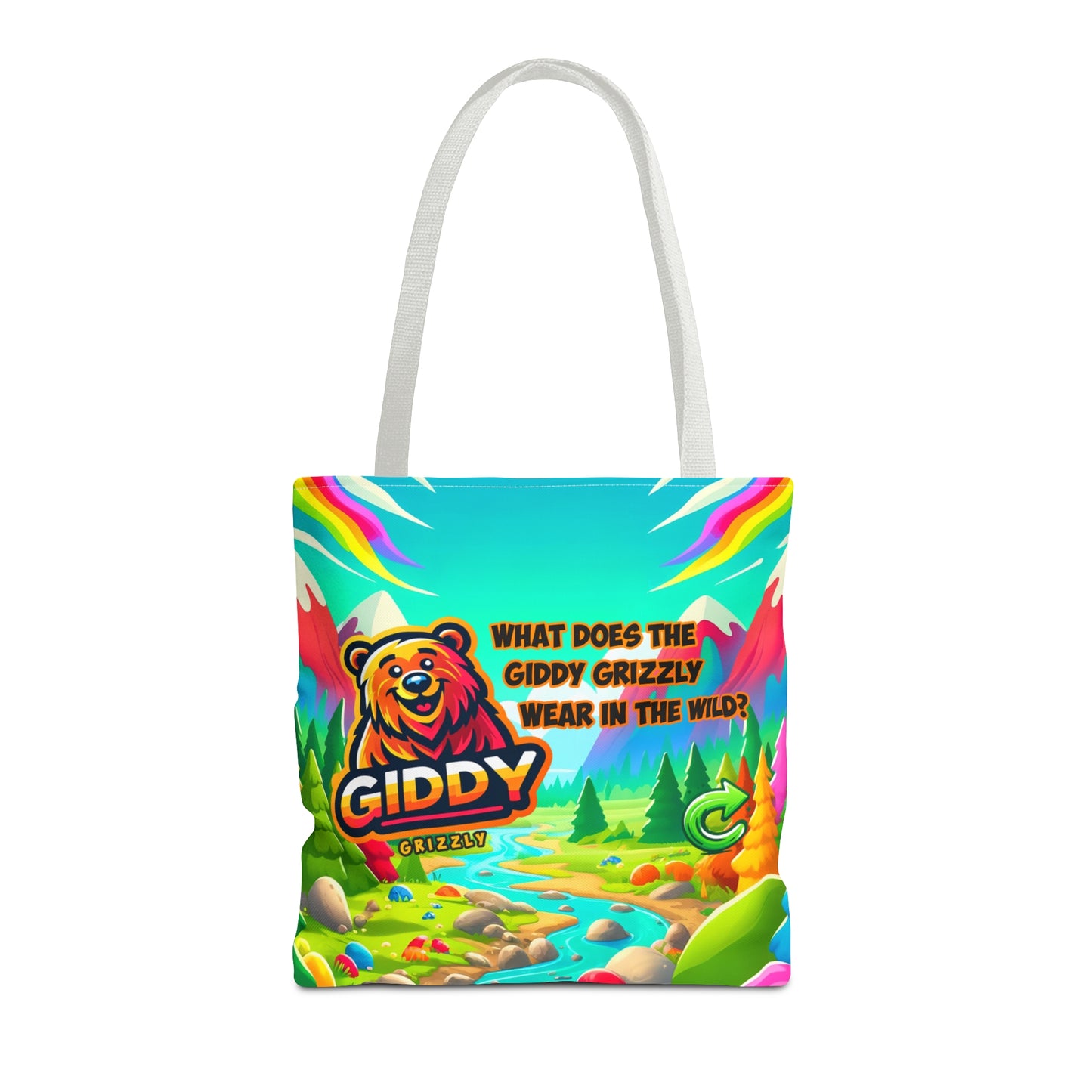 Discover the Wild Grizzly Tote Bag with QR Mystery